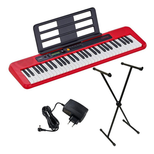 Teclado Casio Ct-s200 Red Vermelho Casiotone Usb + Estante