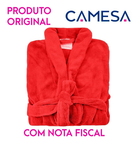 Imagem 2 de 9 de Roupão Microfibra Camesa Inverno Frio Unissex Cores Original