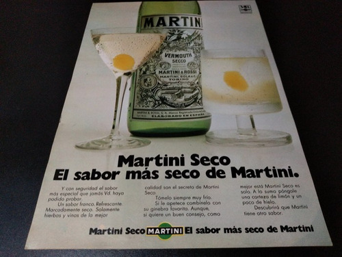 (pb639) Publicidad Clipping Martini Seco * 1974