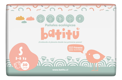 Pañales Ecológicos De Bambú Talla S (30un) - Batitú