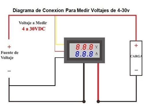 Imagen 4 de 4 de Voltimetro Y Amperimetro Digital 0-100v Y 10a