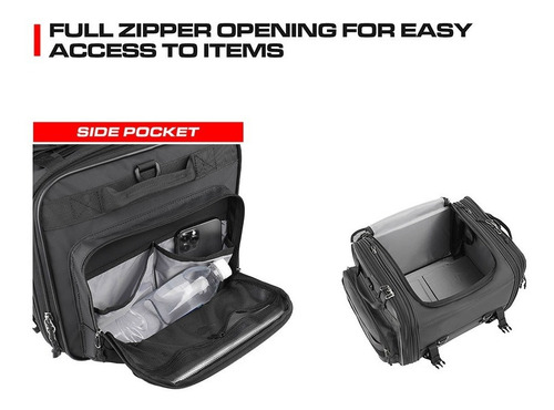 Imagen 9 de 10 de Maleta Moto Impermeable 40 - 60 L Expandible Rhinowalk