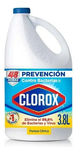 7 Pza Blanqueador Clorox Pureza Cítrica 3.8 L