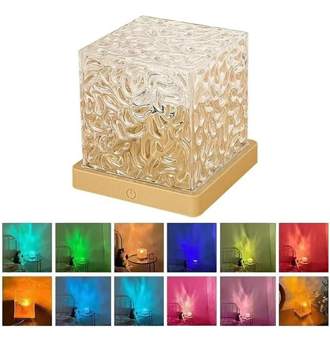 A Luz Noturna Led Rotativa Com Ondulação De Água