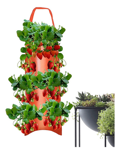 Macetero Fresas Al Revés,macetero De Fresas Colgante