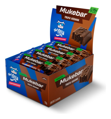 Mukebar Vegetal +mu Performance Trufa Caixa 12 Unidades 720g