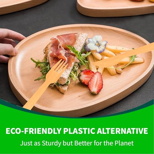 Cubiertos Desechables De Bambú Biodegradable 150 Piezas