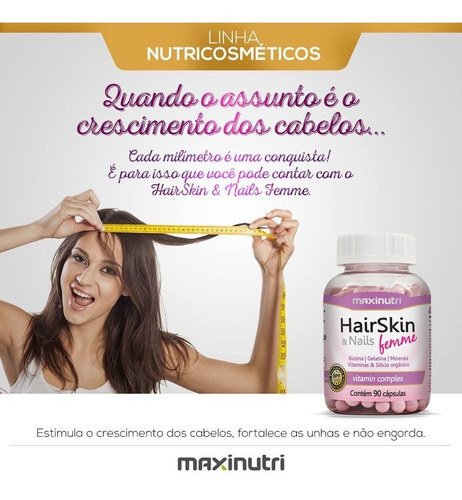 Hair Skin & Nails Femme Maxinutri Cápsula Da Beleza 90 Cáps