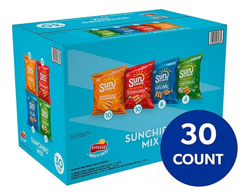 Sunchips Pack Variado, Papas De Grano Integral -pack 30 Pzs
