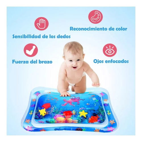 Jutang Cojín agua inflable bebé Estimulación Temprana Alfombra color Azul