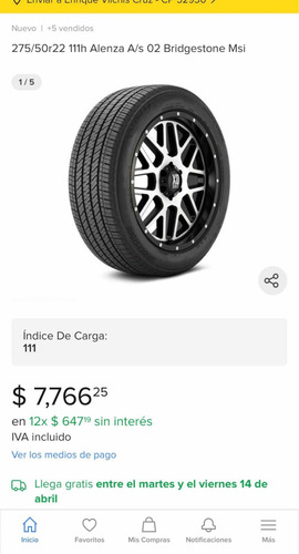 Jgo2 Llanta Bridgestone Alenza A/s 02 275/50r22 111h Denali (Usado)