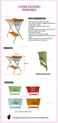 Catre De Baño Babies&co Plegable Bañera Cambiador Babymovil