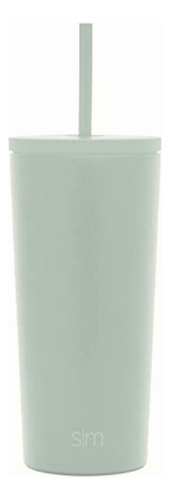 Simple Modern Vaso Aislado Con Tapa De Popote Y Tapa