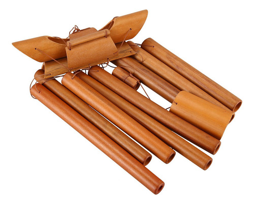 2 Campanillas De Viento De Bambú Hechas A Mano Con Forma De