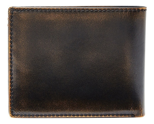 Fossil Billetera Plegable Para Hombre, Color Negro