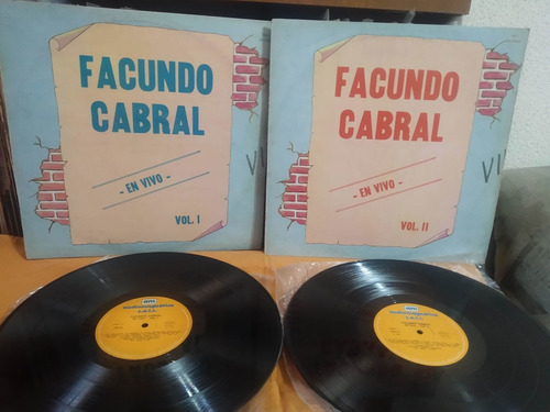 Facundo Cabral - En Vivo Vol. 1 Y 2 - Vinilos Lp Sin Girar
