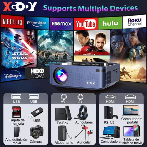 Proyector Profesional Xgody 8k Android Wifi Full Hd 12000 Lm
