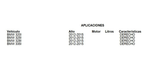 Calavera Derecho Bmw 320i 2014 Tyc