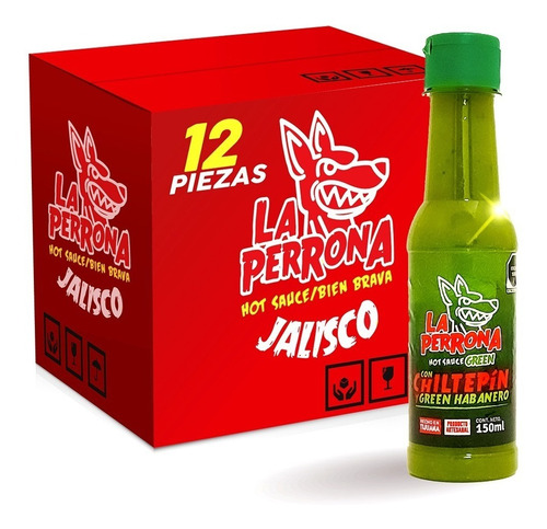 Caja Salsa La Perrona Green Habanero  150ml