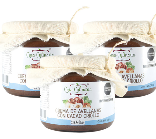 Crema Avellanas Con Cacao Criollo Sin Azucar (3 Pack)