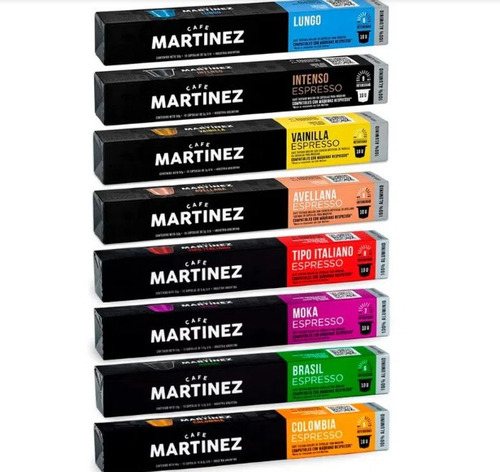Café Martinez cápsulas de café combo de 80 compatible con máquina nespresso