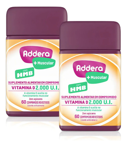 Kit Supl. Addera +muscular 2.000ui 60 Comprimidos Revestidos Sem Sabor