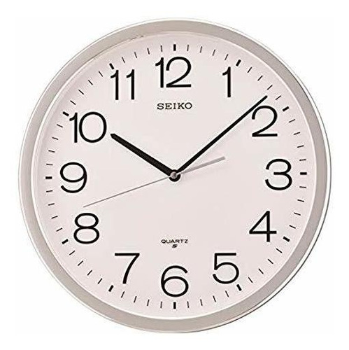 Seiko Reloj De Pared Clásico Numerada, Plata