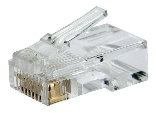 Plug Conector Rj45,  100 Pzas Para Cable De Red Utp Cat 5e