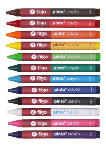 Crayon Crayones Ceritas Ceras Filgo Pinto X 12 Colores
