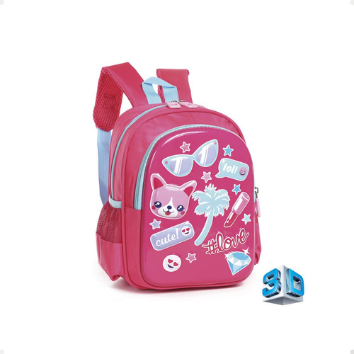 Mochila Estampada Escolar Jardin Trendy Nena Tira Acolchada 