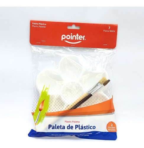 Paleta Plastica Tipo Flor Para Pintar Con Pinceles Pointer