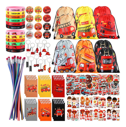 144 Pcs Firefighter Party Party Suministros De Fiesta Con De