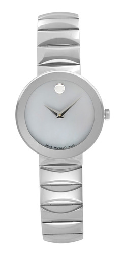 Reloj Movado Para Mujer 0607048 De Cuarzo Color Gris En