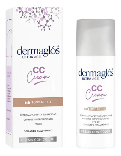 Dermaglós Ultra Age Crema Con Color Cc Cream Tono Medio 50g