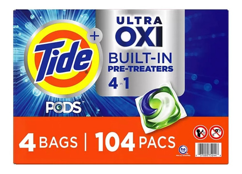 Detergente Tide Pods Ultra Oxi 104 Ct Importado