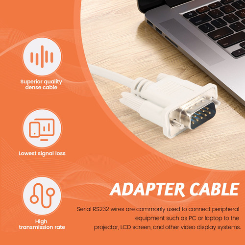 Cable Adaptador Vga Db15 Macho A Rs232 Db9 Pines Macho/video