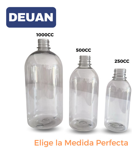 Envase Pet 500cc Botellita Con Tapa Pack 25 Unidades Blanco