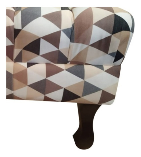 Kit 2 Puff Puf Decorativo Luiz Xv Triângulo Baixo Cor Triangulo Bege