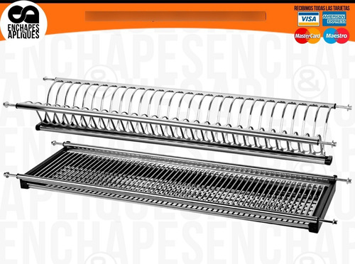 Imagen 8 de 8 de Locero Escurridor Porta Platos 100% Inox 80 Cm F8116