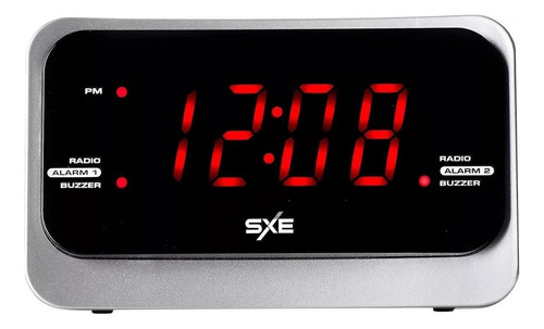 Reloj Despertador Sxe Digital Radio Puerto Usb De Escritorio Negro