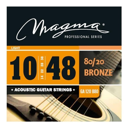 Imagen 1 de 4 de Encordado Guitarra Acustica Magma 010-048 - Bronze Ga120b80