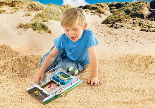 Barco Com Visão Submarina E Motor Original Playmobil 9233 Turistas