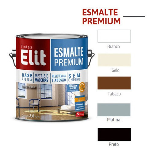 Imagem 2 de 6 de Tinta Para Madeira E Metais Premium Base Água Elit3,6l