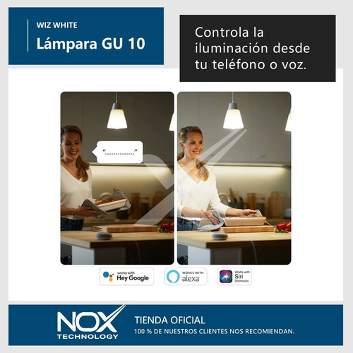 Imagen 7 de 9 de Lampara Dicroica Led Wiz App Wifi Calida Fria 4.9w Gu10