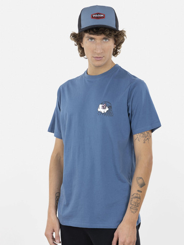 Polera Beach Break Ss Tee Hombre Denim Volcom