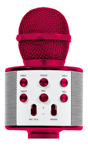 Brinquedo Microfone Star Voice Karaokê Via Bluetooth Rosa