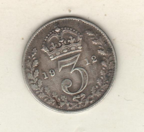 Gran Bretaña 3 Pence De Plata 925 Año 1917 Km 813 - Vf+