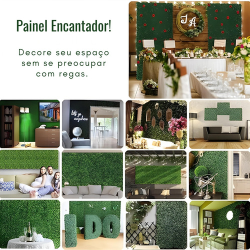 50 Placas Jardim Vertical Artificial Buchinho 60x40cm Planta