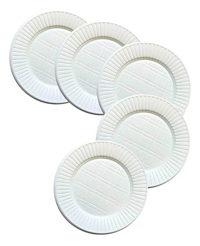 Plato Plastico Descartable Para Postre Pack X 50 Unidades Color Blanco Liso