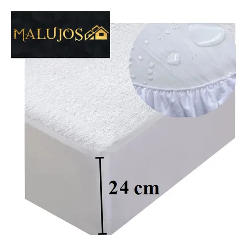 Protector De Colchón Semi Doble Antifluido Terry Cama 1,20